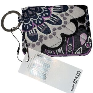 Vera Bradley Wallet and Key Card Holder Black and Purple NWT Retail $25